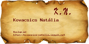 Kovacsics Natália névjegykártya